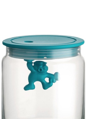 Laviehome廊湾家居ALESSI Gianni厨房储物密封罐浅蓝色小号