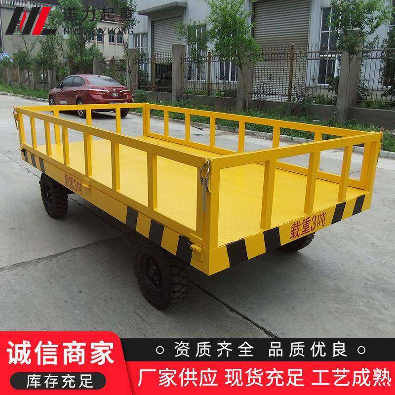 厂家静音物料物流转运拖车大吨位矿用平板拖车0t牵引平板拖车