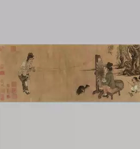 北宋 王居正纺车图 绢本国画名家艺术加厚纸绢布宣纸高清微喷打印