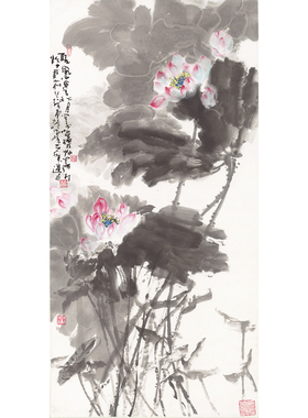G040宋雨桂夏荷图国画心书房卧室装饰画芯高清宣纸微喷打印复制