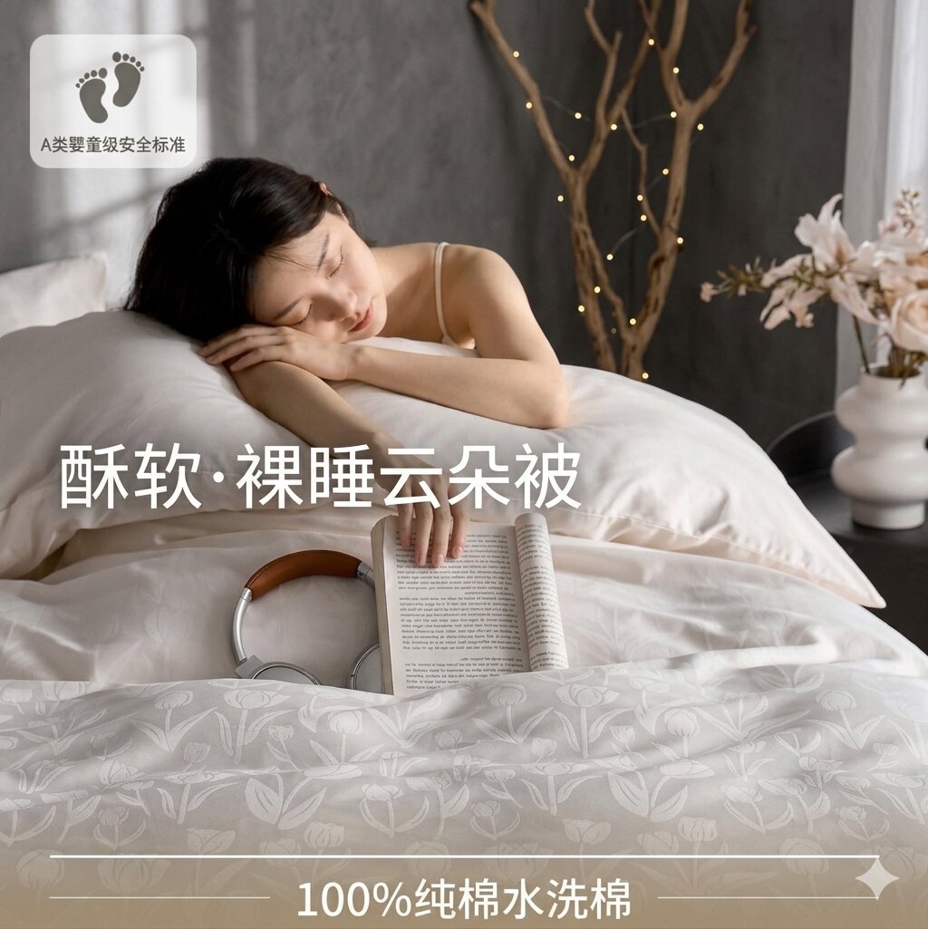 2026新款提花四件套全棉高端轻奢缎纹丝滑被套现代简约60支长绒棉