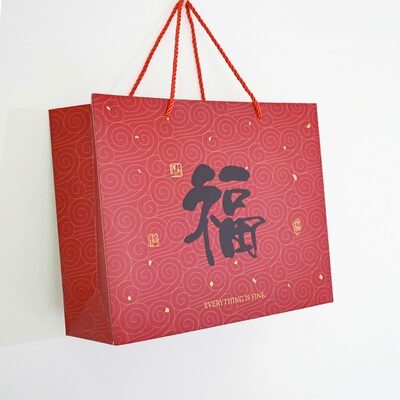 国风大号红色加厚硬卡纸礼品袋子