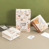 可爱小熊礼物礼品袋简约生日小号手提袋加厚大号硬纸袋包装 袋袋子