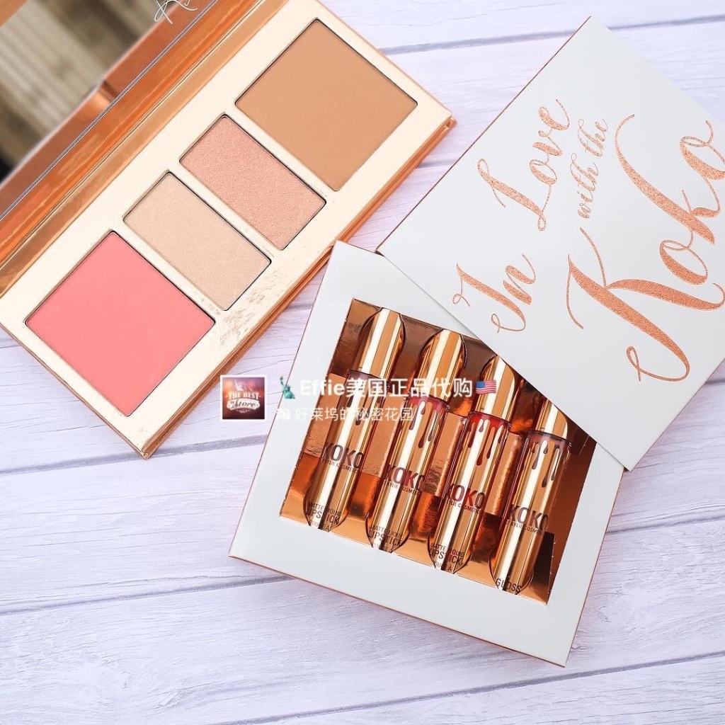 【限量正品现货】美国Kylie X KOKO系列4色唇彩套装 修容腮红盘