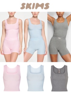美代Skims 软妹子樱桃粉天蓝莫代尔弹力棉舒适透气背心睡衣可外穿