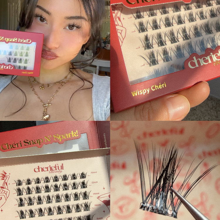 美代Cherieful爱妃同款欧美辣妹 分段单簇自然浓密免胶自粘假睫毛