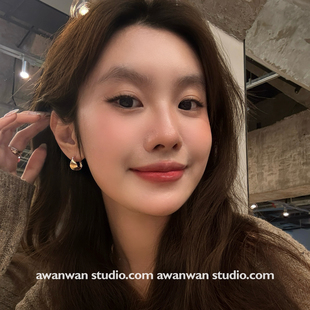 阿婉Wan 实用主义！高级感铜镀18K金纹理感耳扣小众几何简约耳圈