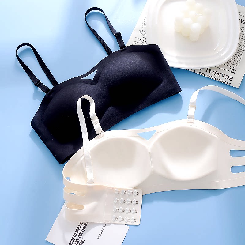 无肩带内衣女小胸聚拢防滑裹胸抹胸夏季隐形防走光婚纱礼服文胸罩
