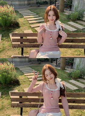 铅笔莓莓【02.09/20:00新品】限时前3天到手6折！假两件正肩上衣