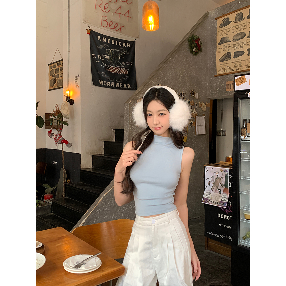 铅笔莓莓通勤短款背心t恤女夏季