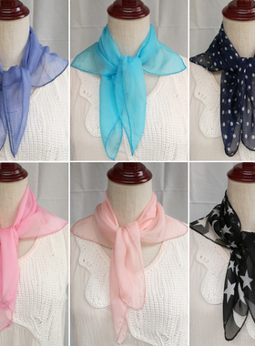 小方巾女真丝显白百搭桑蚕丝丝巾窄长条夏季丝巾女细脖子花样薄款