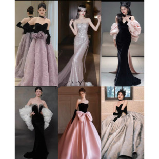 礼服出租赁 法式复古礼服 生日礼服 订婚礼服高端轻奢高级感礼服