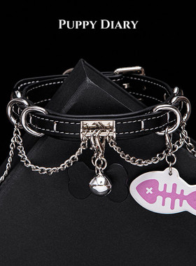PuppyDiary黑色铃铛锁骨链