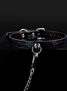 真皮项圈女choker男宫铃变色龙颈链头层牛皮项链【Taboo Kitten】