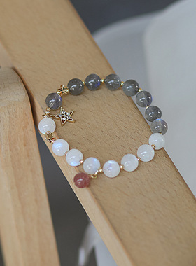 天然月光石手链蓝月光拉长石