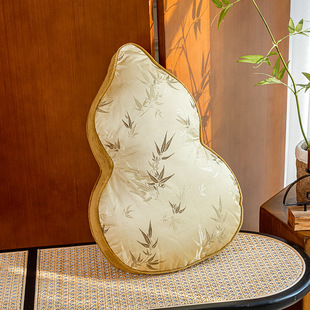 新中式葫芦抱枕客厅氛围感异形抱枕古典竹叶装饰靠枕椅子久坐腰靠