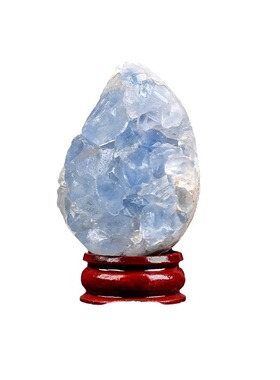 天然水晶矿石蓝晶石簇摆件