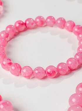 天然樱花粉水晶串珠手链