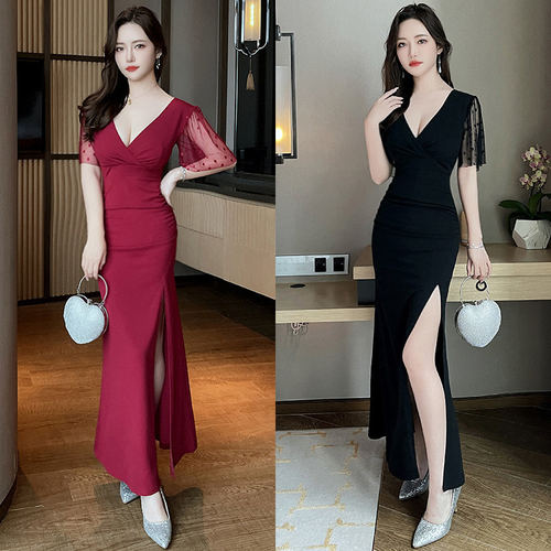 新款夜场性感连衣裙长款晚礼服女