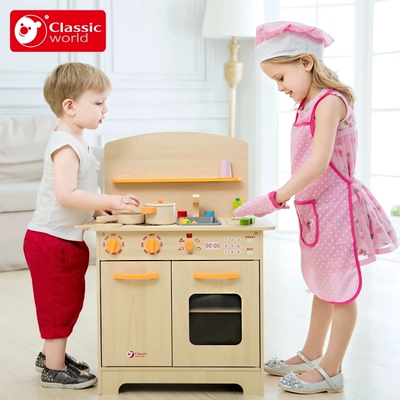 可来赛ClassicWorld木质厨房玩具套装做饭过家家玩具儿童礼物