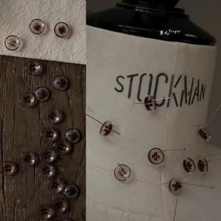 树脂四孔钮10mm衬衣四眼钮扣 KNOPF—透明红酒色 事儿 德国UNION