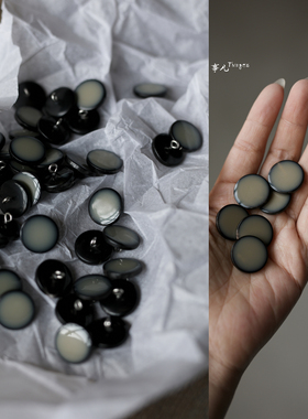 德国UNION KNOPF—天然牛角+金属复合脚纽 复古纽扣子辅料／1枚价