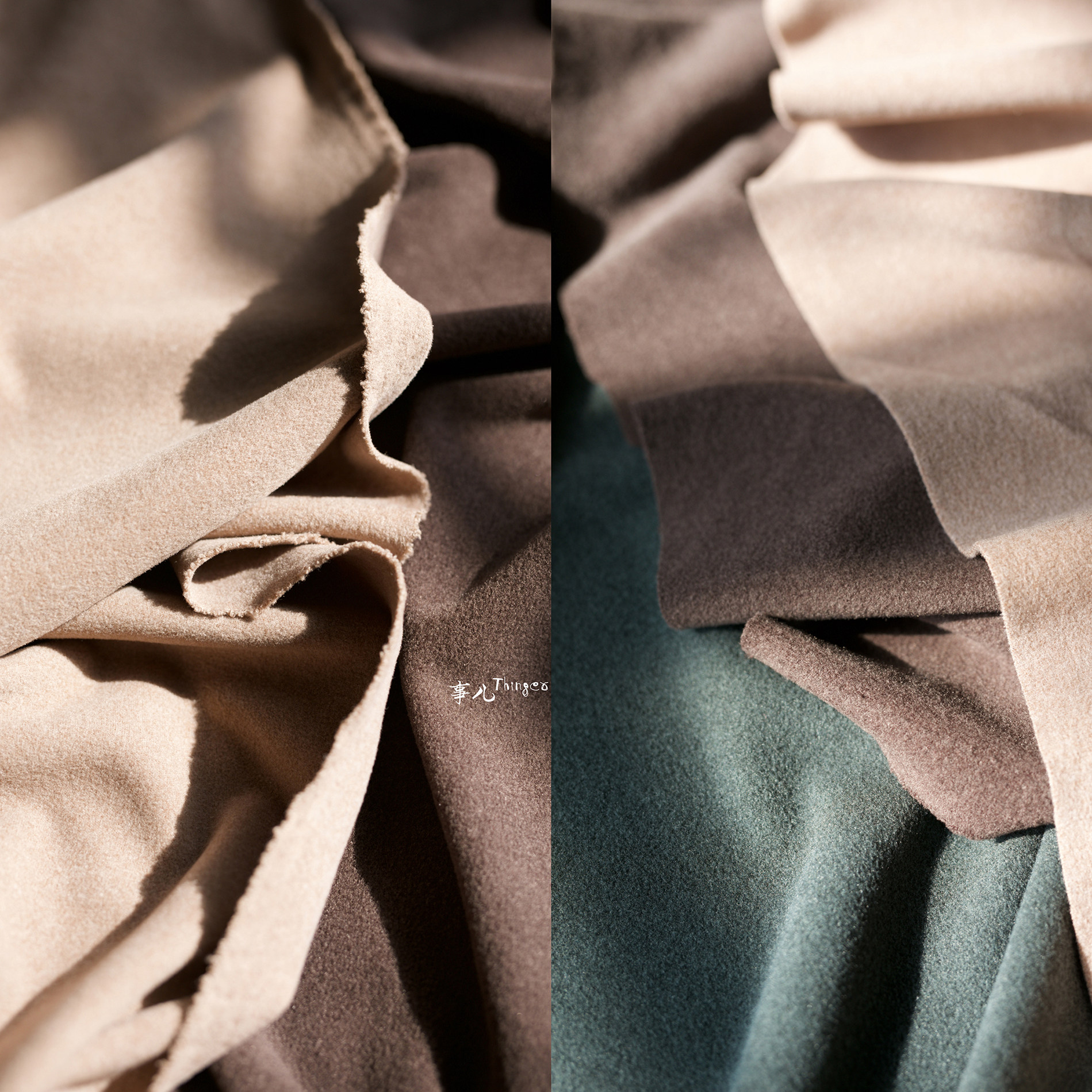 双面德绒发热面料—仿羊绒超柔细软手感 四面弹不毛边  / 半米价