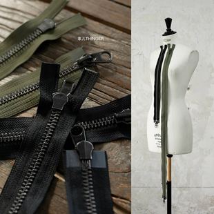 事儿 YKK10号超大金属拉链-50/100cm双头双向双开尾 古银亮金3色