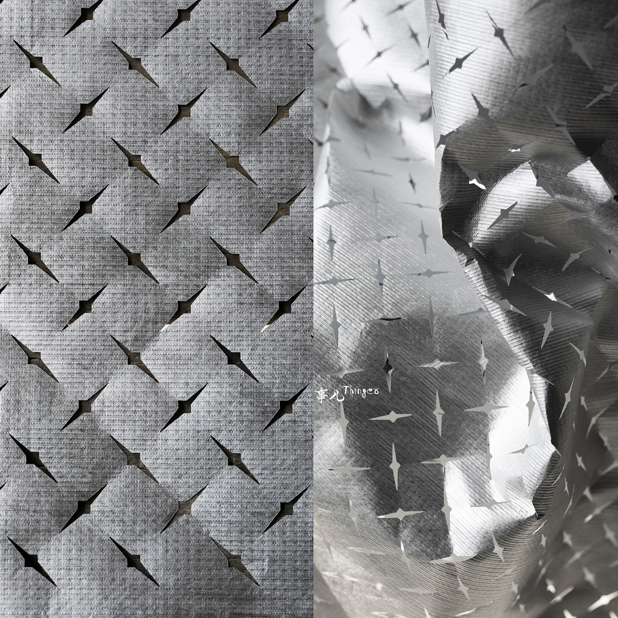 事儿杜邦纸tyvek-水洗纸 镀银镂空设计师面料 激光切割/钻石的光