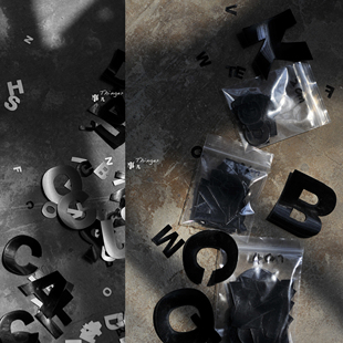 黑白2色／1套 black体多规格 70%off 英文字母－TPU热熔胶膜Arial