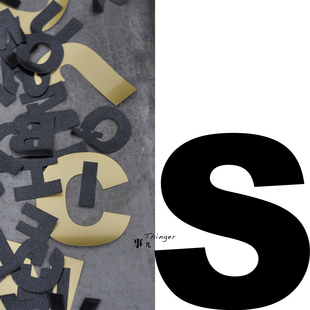 多色多规格／1包 black字体 70%off 英文字母S－TPU热熔胶膜Arial