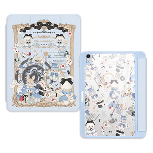 【插画师联名】适用苹果ipadpro保护套2022款带笔槽平板11寸第十代ipadair5防弯亚克力10.2旋转2021保护壳9