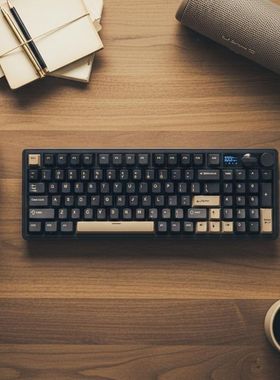 RK ROYAL KLUDGE M100 无线三模机械键盘带屏幕和双旋钮 数字键盘