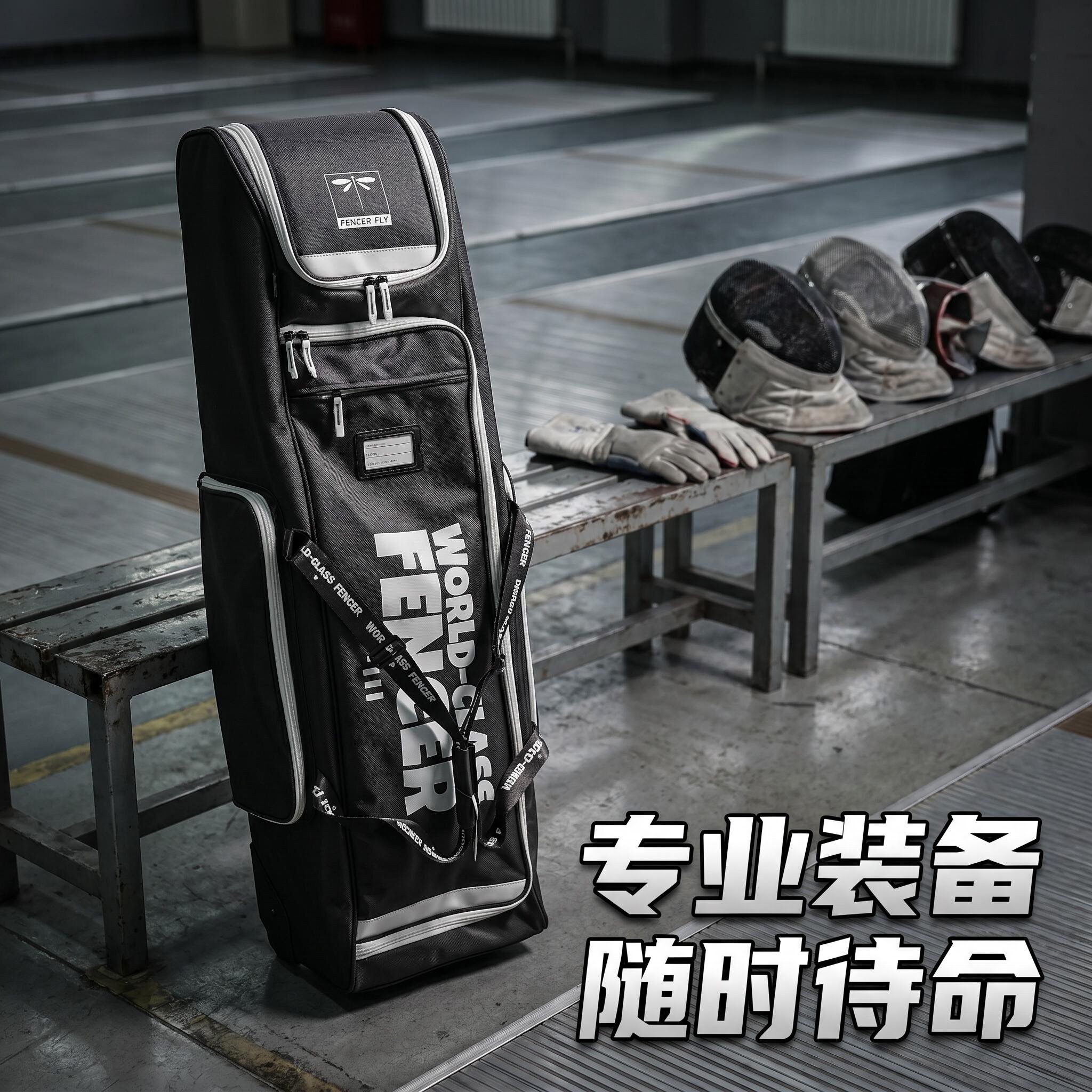 APEX黑白配静音大轮击剑包图片