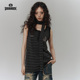 YUKAHOUSE T恤背心宽松显瘦女春夏新款 美式 复古星星条纹吊带无袖