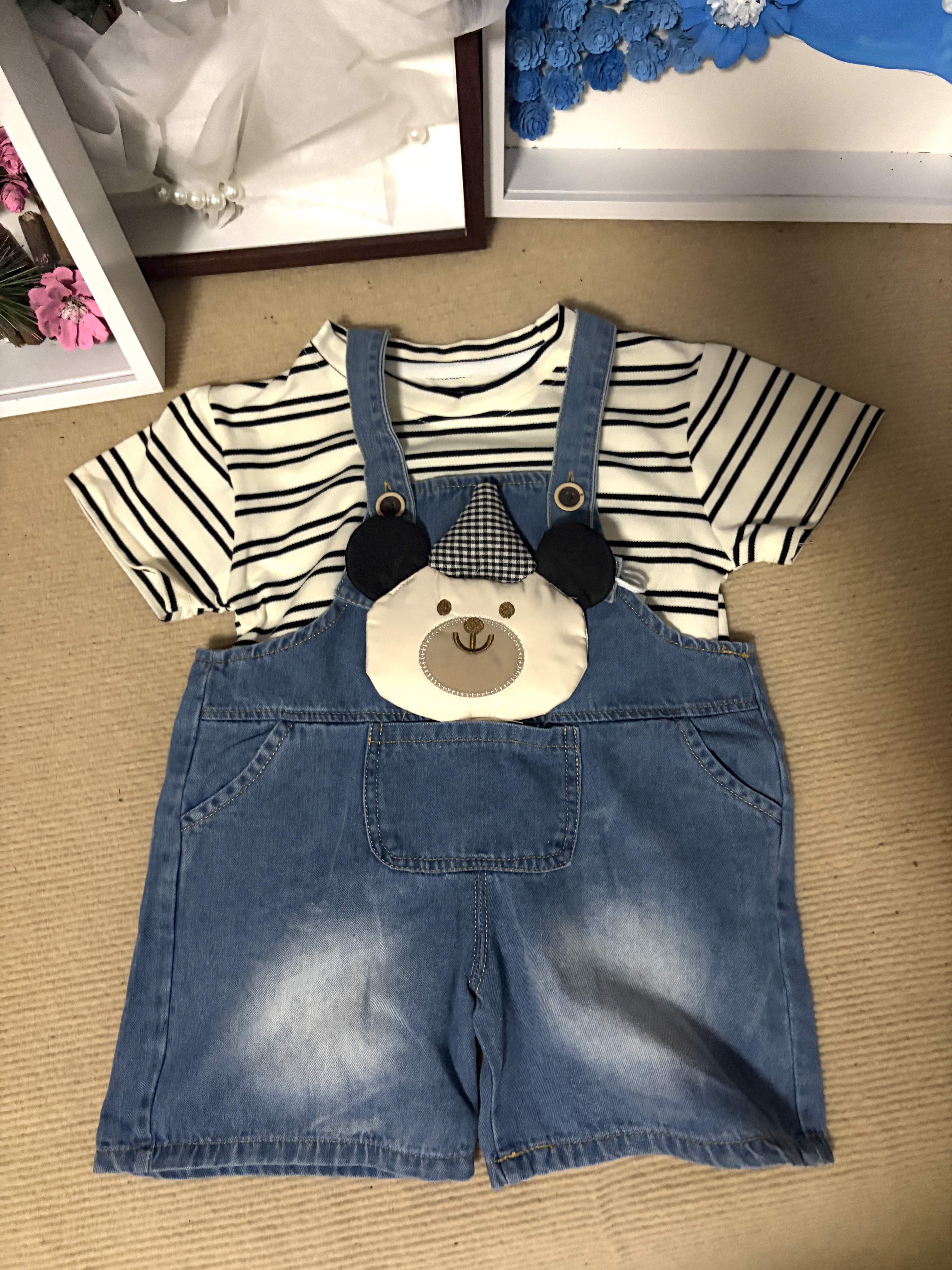 男宝宝夏季2026新款可爱背带套装男2童夏季洋气两件套外贸批发潮