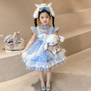 女童玉桂狗公主裙夏装2025新款儿童生日裙子蓬蓬礼服演出连衣裙