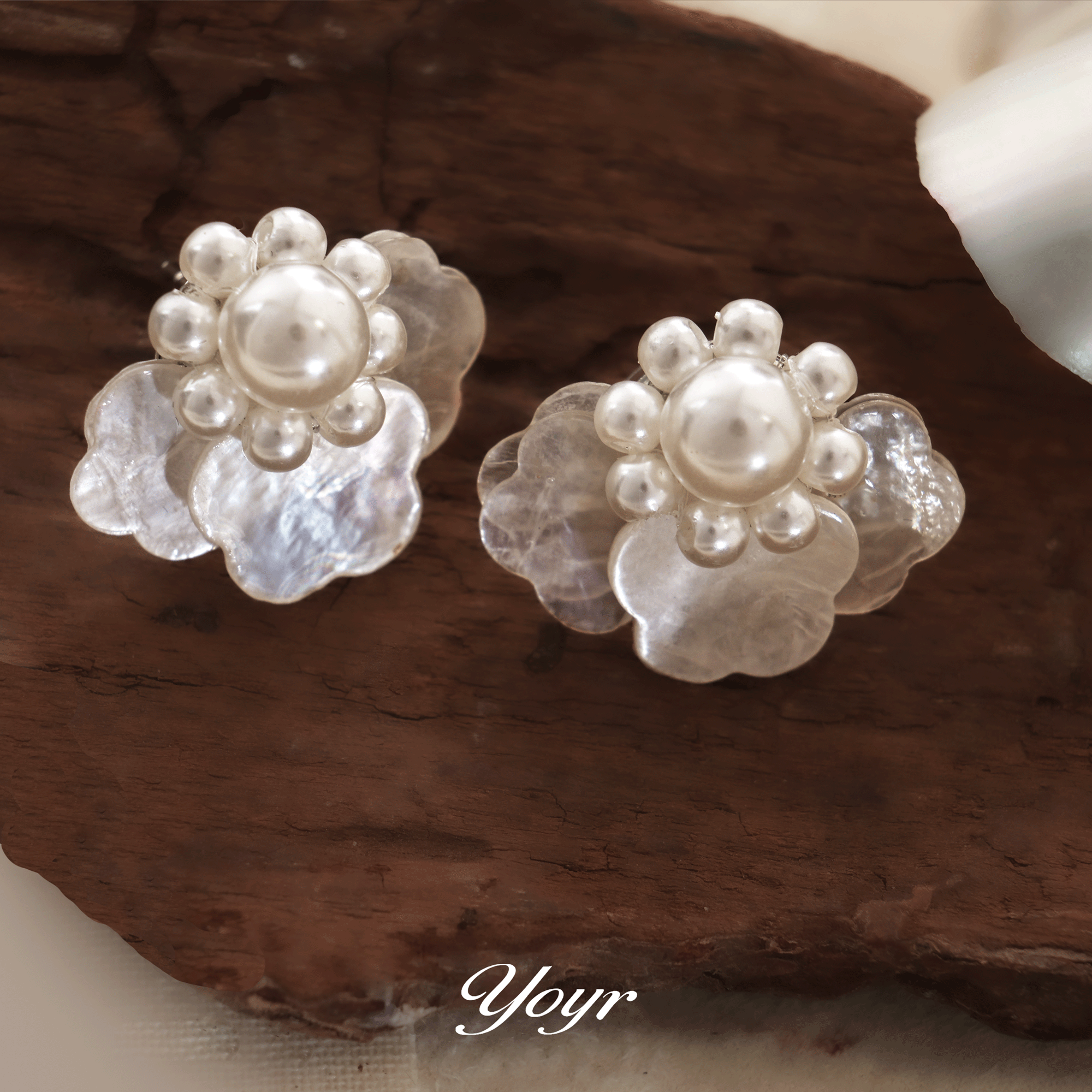 yoyr饰品 云朵花瓣饰品套组花朵耳环超仙气精致高感耳钉发夹戒指