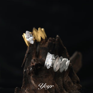 星芒轨迹戒指 yoyr钛钢戒指 独特轻奢高级感戒复古气质精致指环