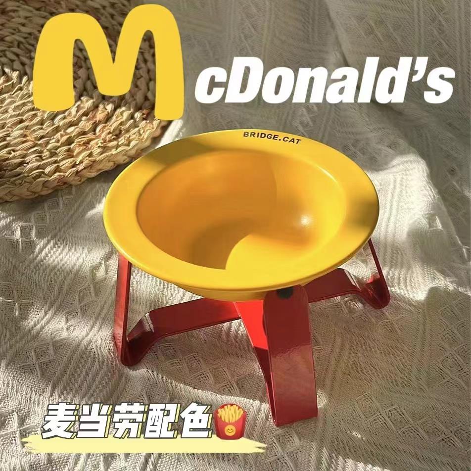 韩国宠物碗BRDGE.DOG陶瓷飞碟托架防黑下巴护颈双耳主粮零食水碗