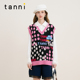 tanni2025秋季 TM31KN083A 复古通勤百搭提花v领针织背心女装 款 法式