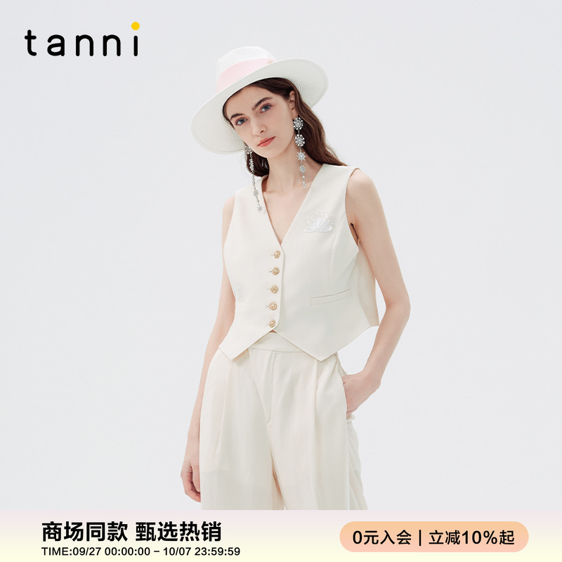 tanni25春新款优雅设计感马甲