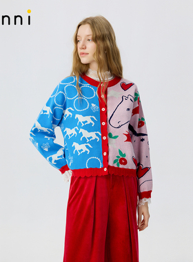 tanni2026春新款新年小马开衫复古宽松针织毛衣外套TP11KN150A