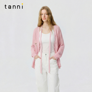针织开衫 tanni26春夏新款 春日清新氧气少女镂空立体钩花百搭薄款