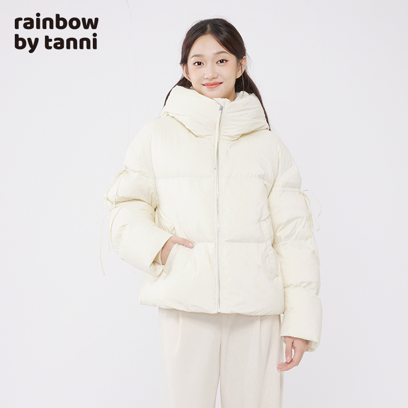 rainbow甜美减龄廓形短款羽绒服