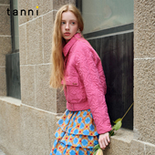 廓形机车短款 tanni25冬新款 复古浪漫翻领收腰时尚 棉服TO31CJ200A