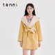 tanni秋冬焦糖棕宽松中长款 连帽呢子羊毛大衣TK31CO036A