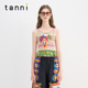tanni艺术家系列度假风慵懒拼接色块针织背心TN11KN807A