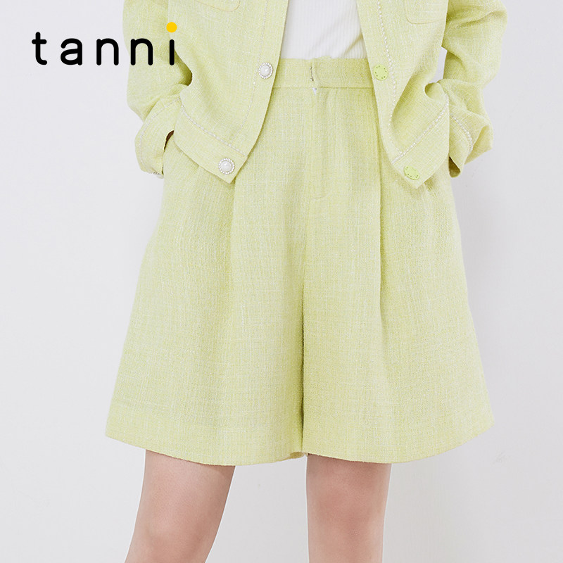tanni新款宽松显瘦百搭阔腿小香风五分短裤TM11SP015A,女装/女士精品,休闲裤,淘宝优惠券,粉丝福利购,淘宝优惠卷