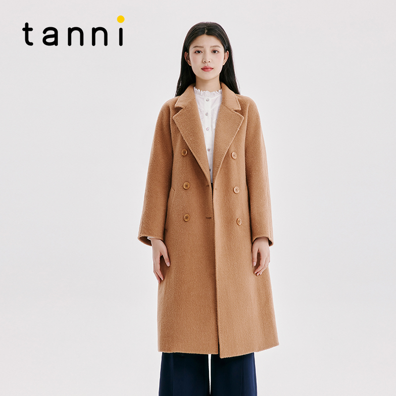 双面毛呢大衣中长款西装tanni